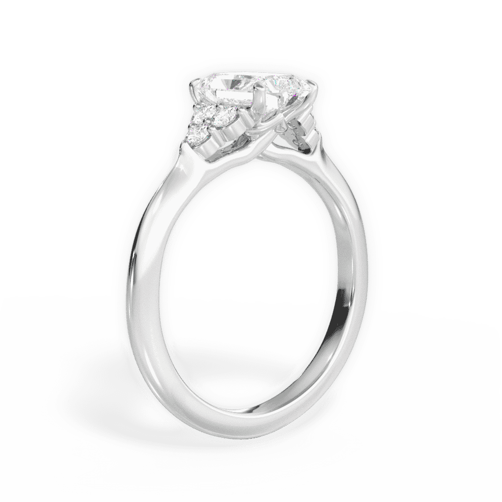 14kt White Gold/18kt White Gold/Platinum/radiant/front