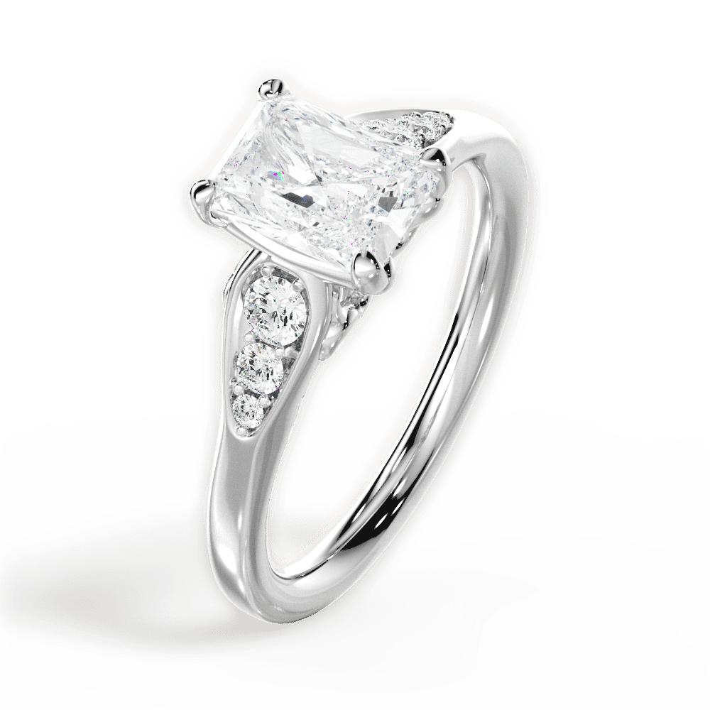 14kt White Gold/18kt White Gold/Platinum/radiant/perspective