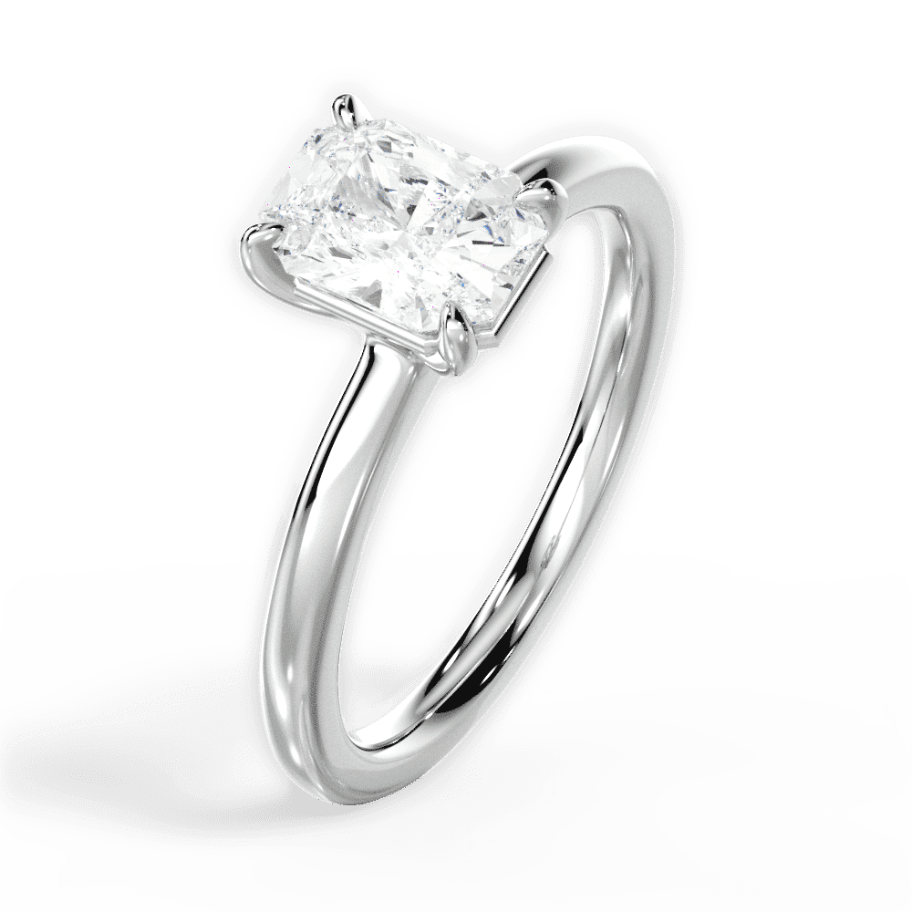 14kt White Gold/18kt White Gold/Platinum/radiant/perspective
