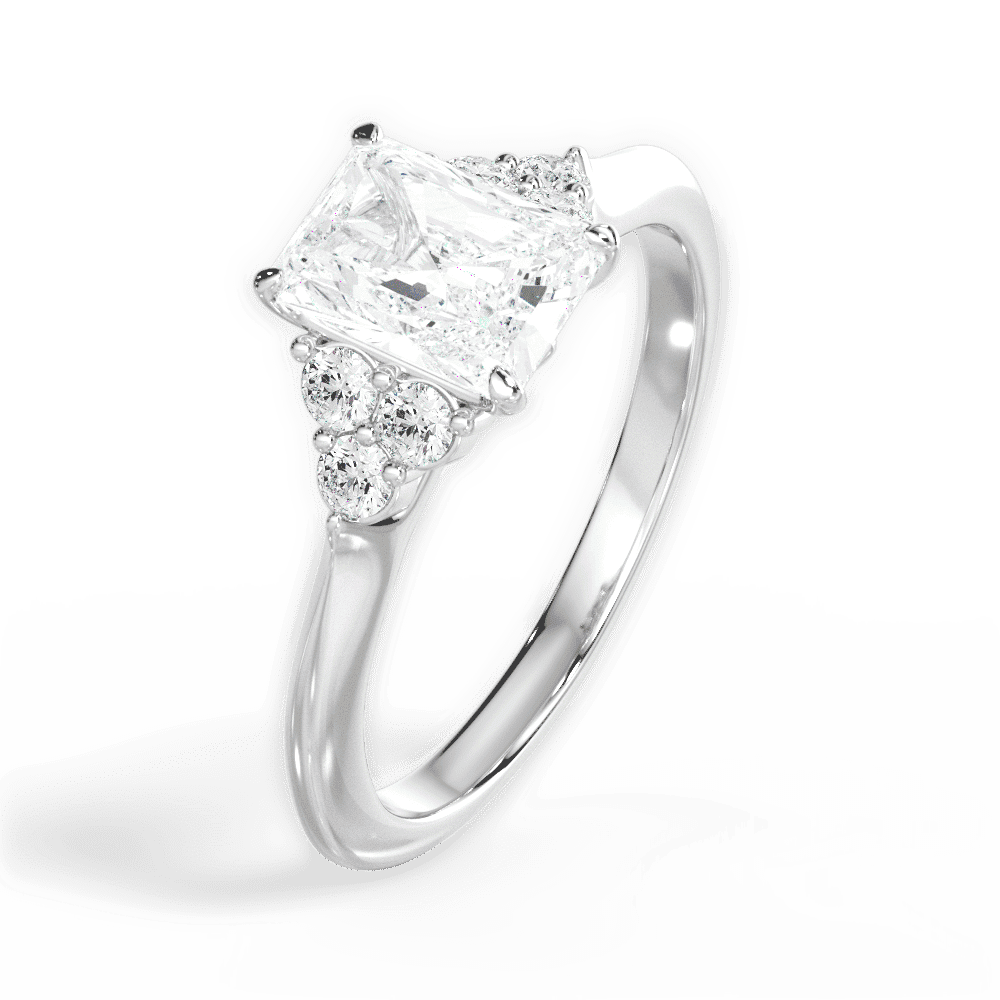 14kt White Gold/18kt White Gold/Platinum/radiant/perspective