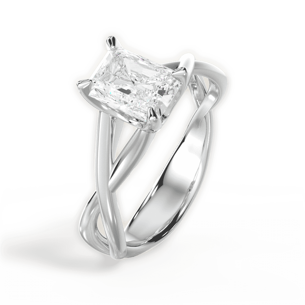 14kt White Gold/18kt White Gold/Platinum/radiant/perspective