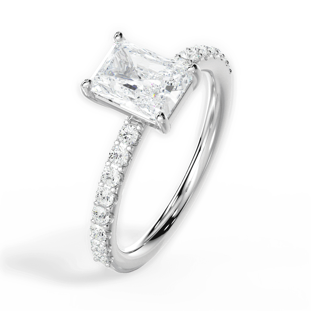 14kt White Gold/18kt White Gold/Platinum/radiant/perspective