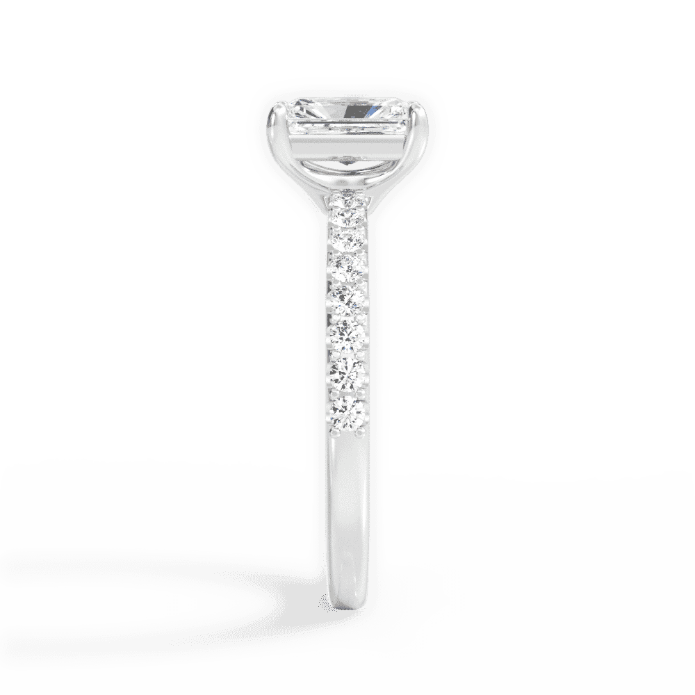 14kt White Gold/18kt White Gold/Platinum/radiant/side