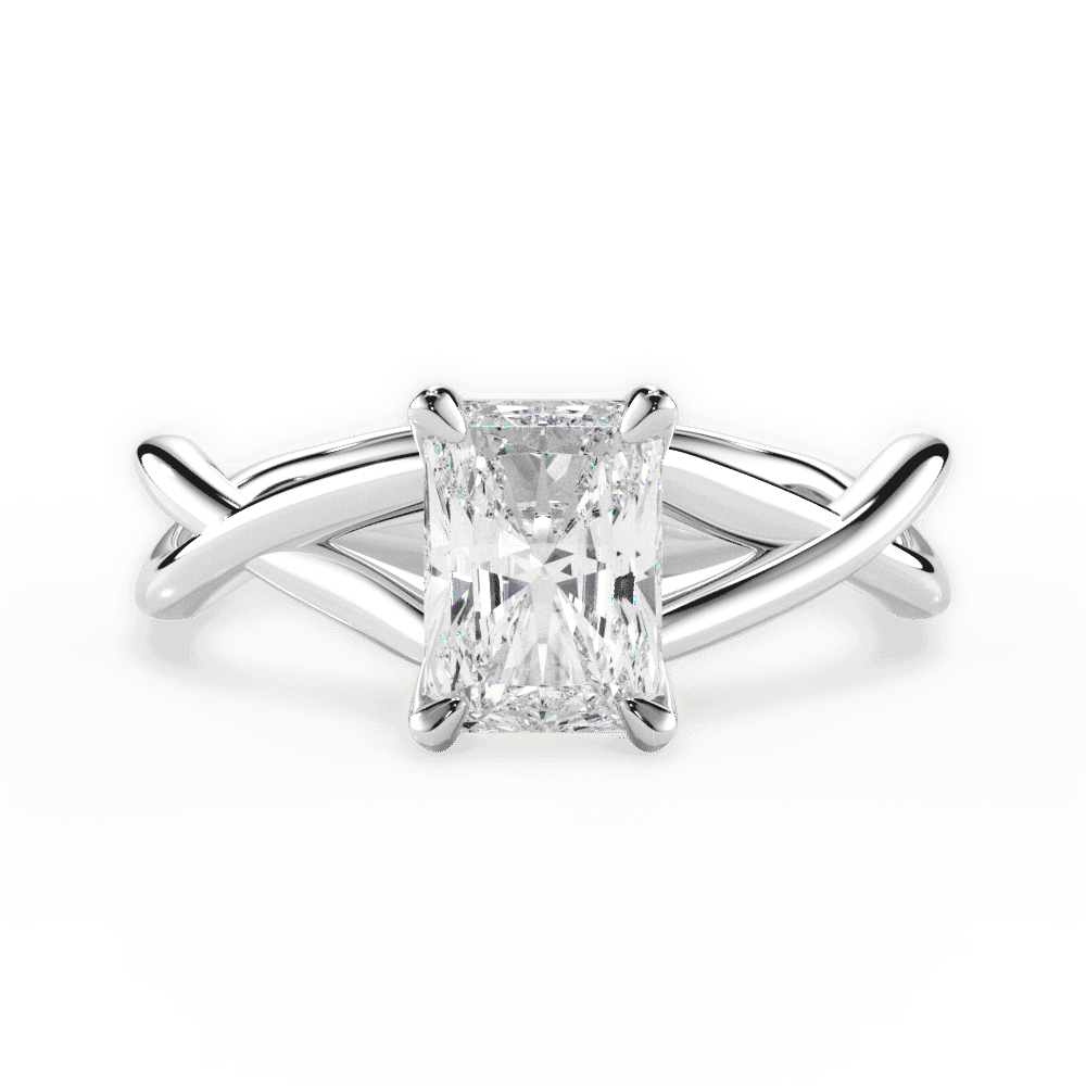 14kt White Gold/18kt White Gold/Platinum/radiant/top