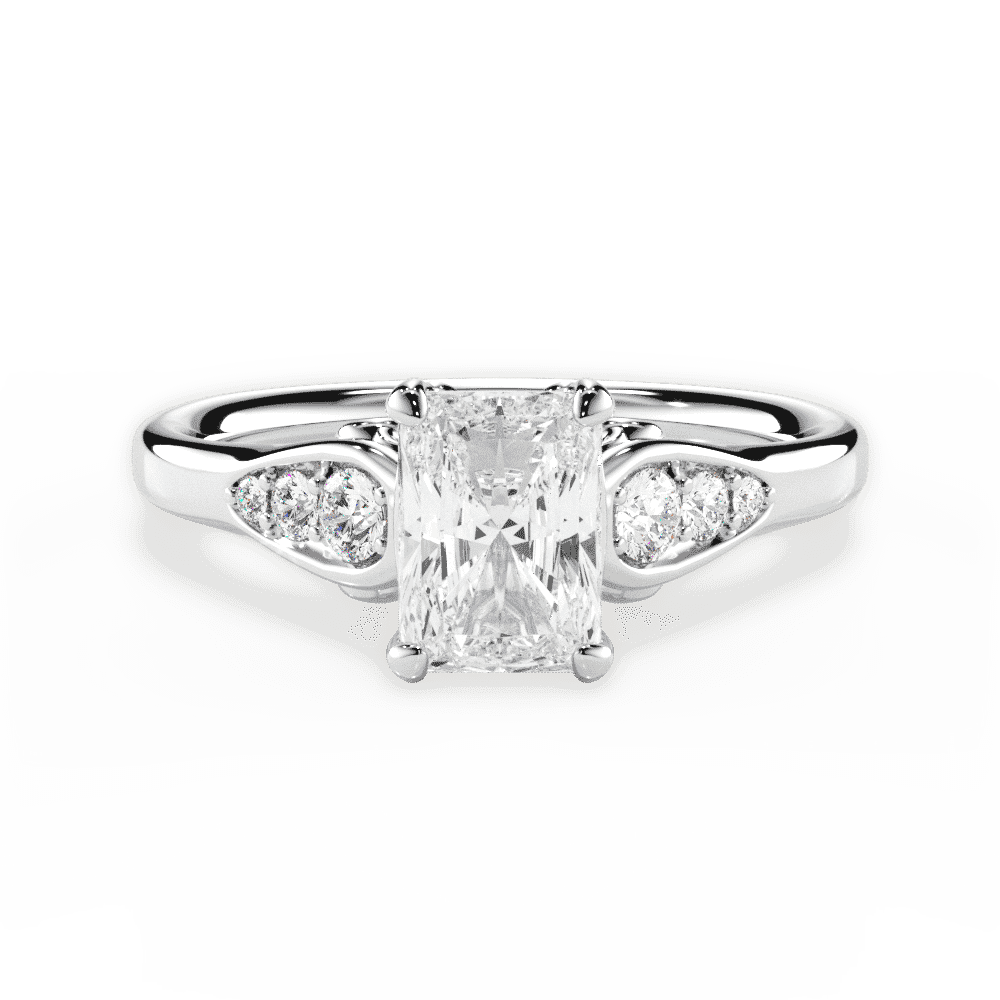 14kt White Gold/18kt White Gold/Platinum/radiant/top