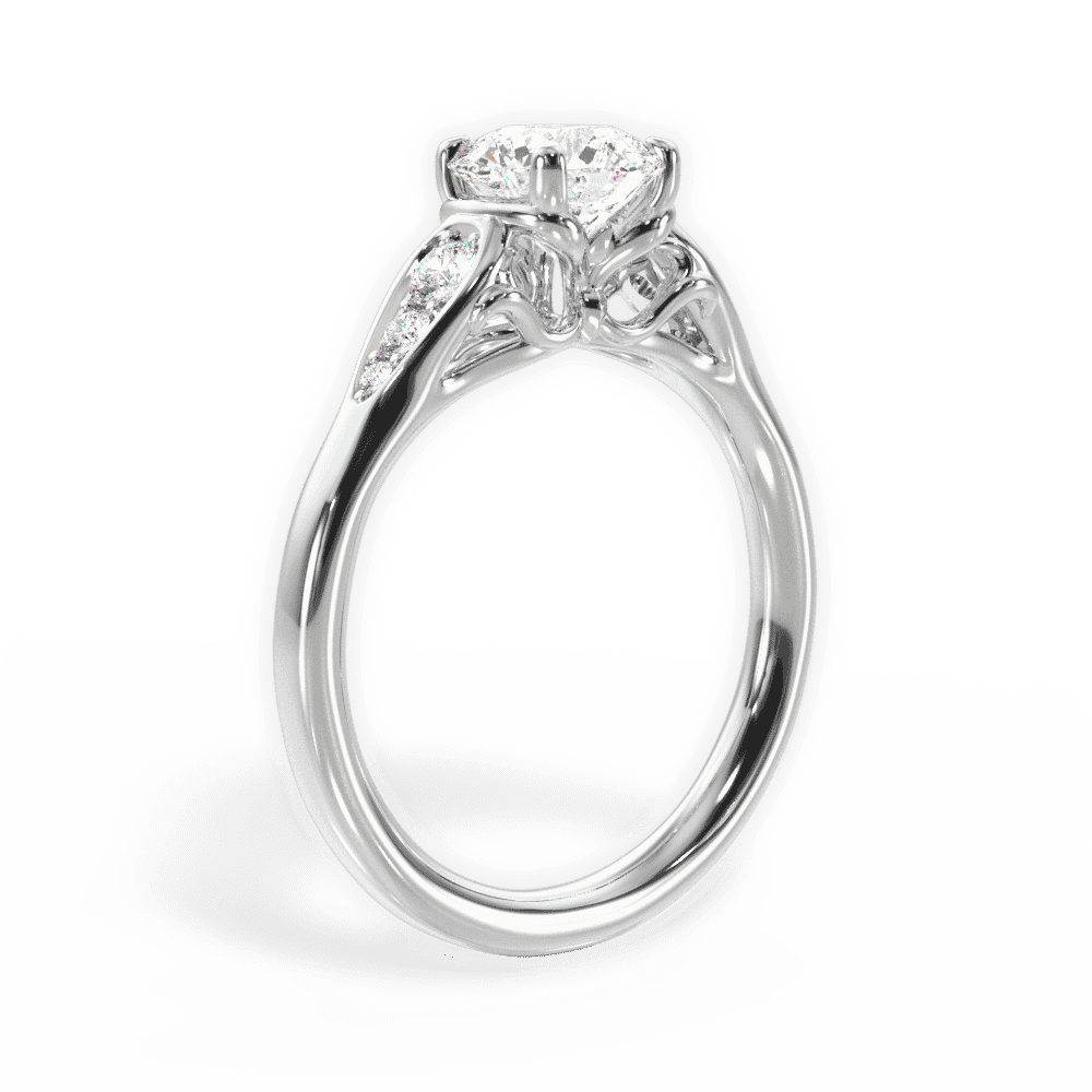 14kt White Gold/18kt White Gold/Platinum/round/front