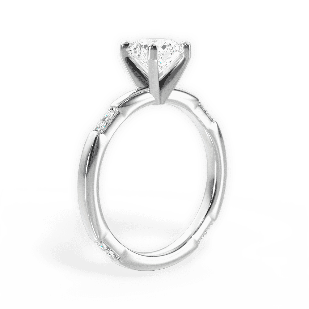 14kt White Gold/18kt White Gold/Platinum/round/front