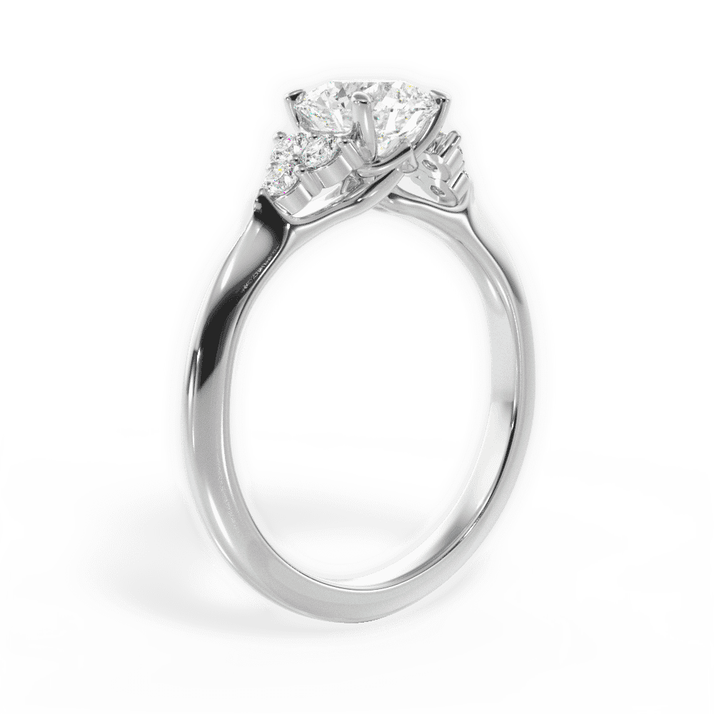 14kt White Gold/18kt White Gold/Platinum/round/front