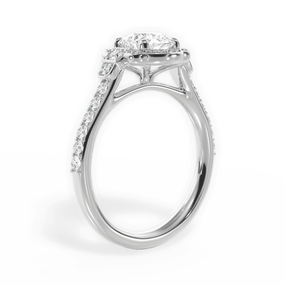14kt White Gold/18kt White Gold/Platinum/round/front