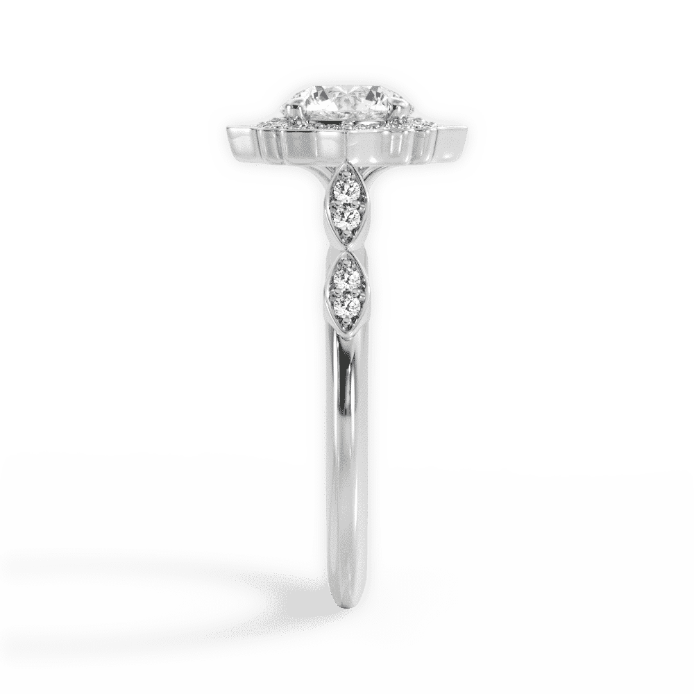 14kt White Gold/18kt White Gold/Platinum/round/perspective