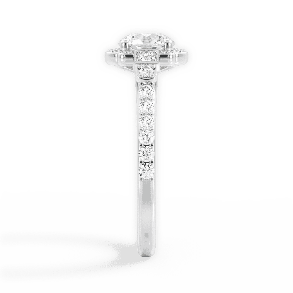 14kt White Gold/18kt White Gold/Platinum/round/perspective