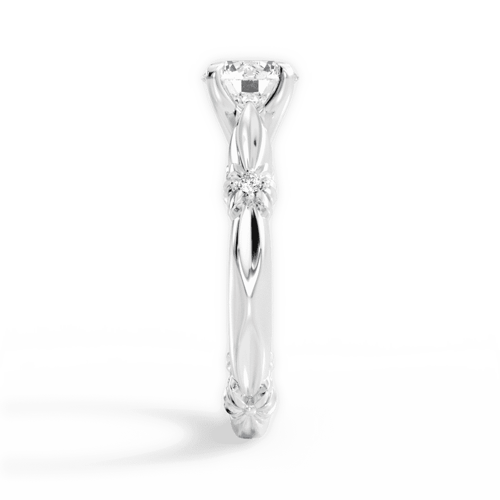 14kt White Gold/18kt White Gold/Platinum/round/perspective