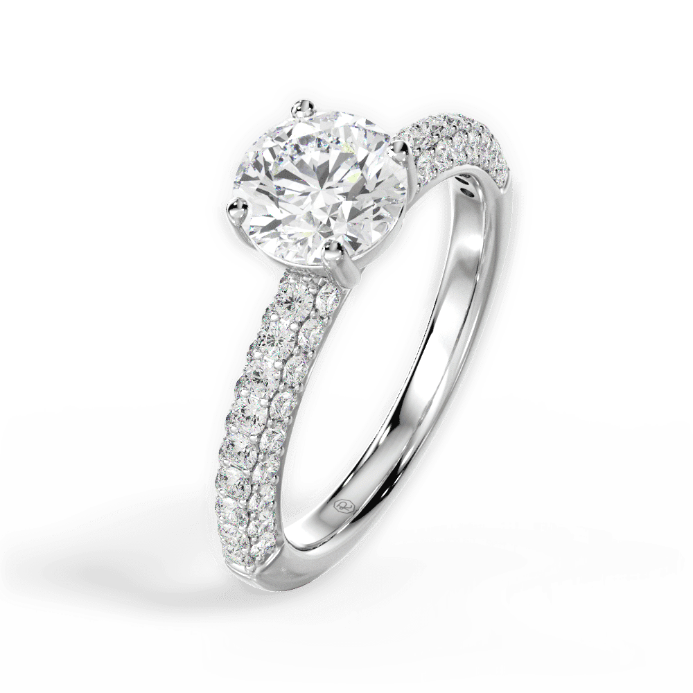 14kt White Gold/18kt White Gold/Platinum/round/perspective