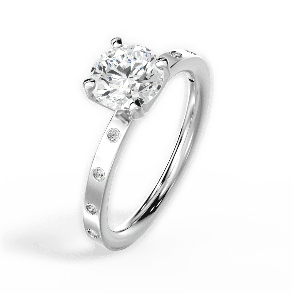 14kt White Gold/18kt White Gold/Platinum/round/perspective
