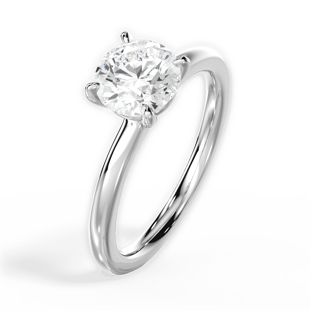 14kt White Gold/18kt White Gold/Platinum/round/perspective