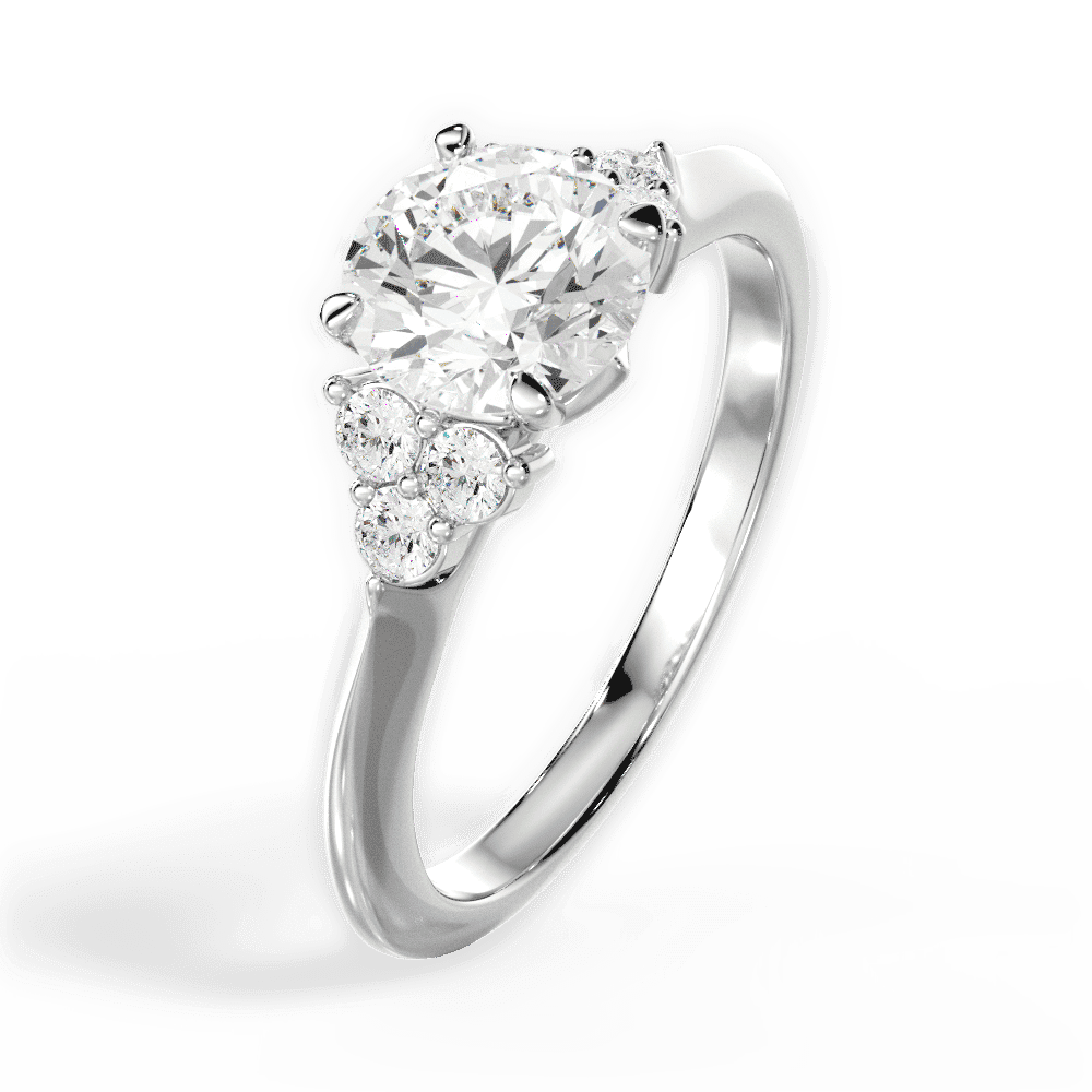 14kt White Gold/18kt White Gold/Platinum/round/perspective