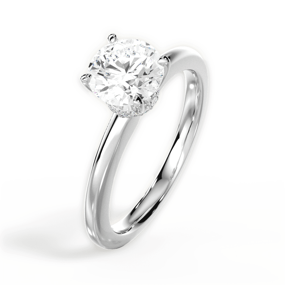 14kt White Gold/18kt White Gold/Platinum/round/side