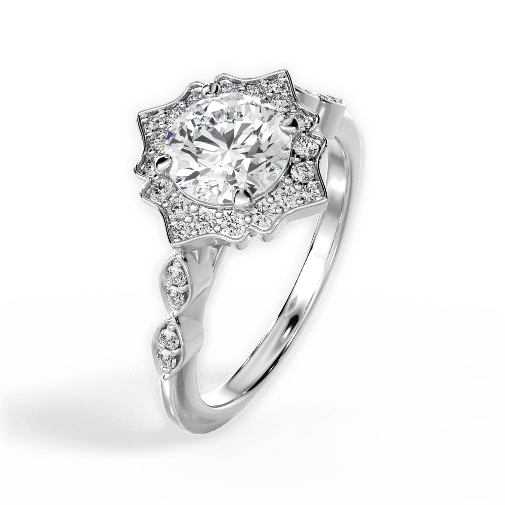 14kt White Gold/18kt White Gold/Platinum/round/side
