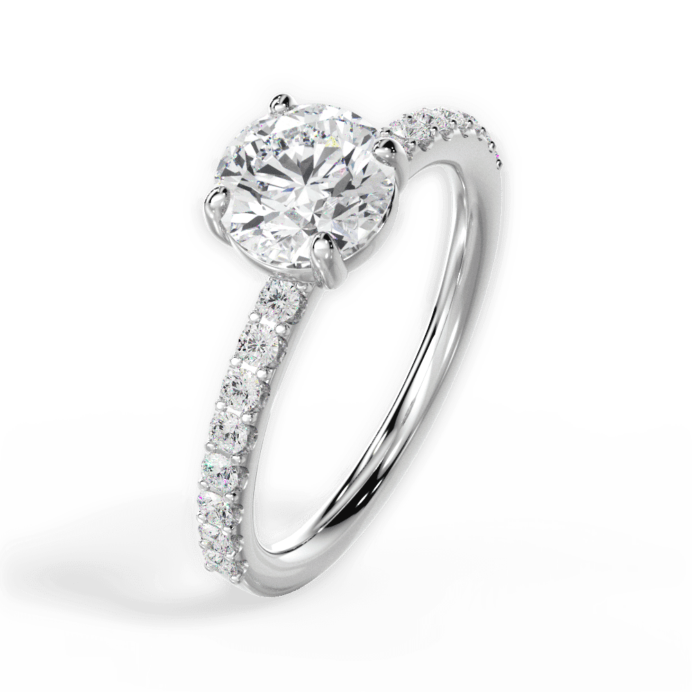 14kt White Gold/18kt White Gold/Platinum/round/side