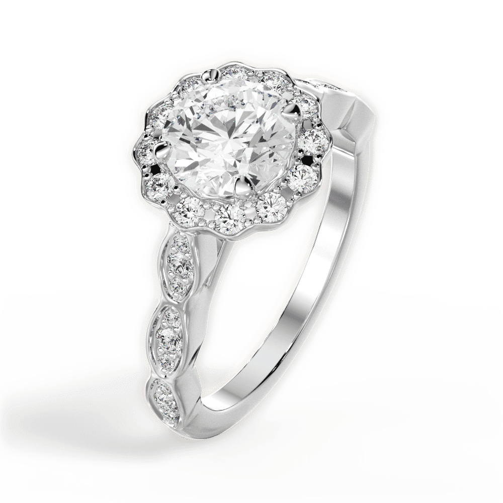 14kt White Gold/18kt White Gold/Platinum/round/side