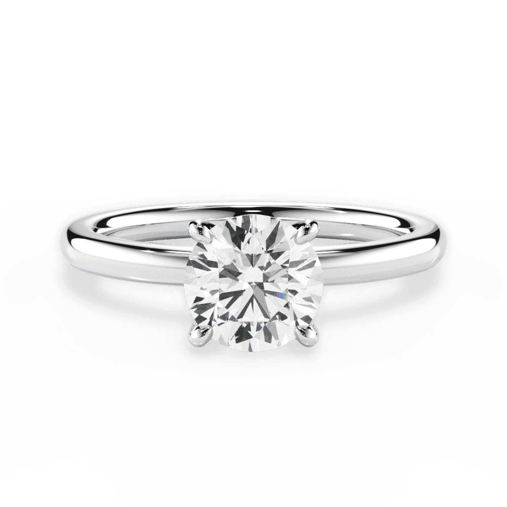 14kt White Gold/18kt White Gold/Platinum/round/top