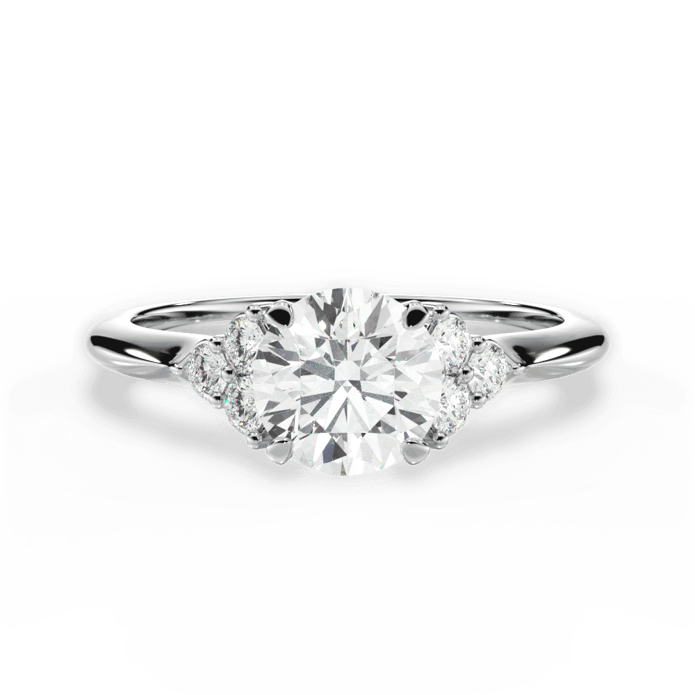 14kt White Gold/18kt White Gold/Platinum/round/top