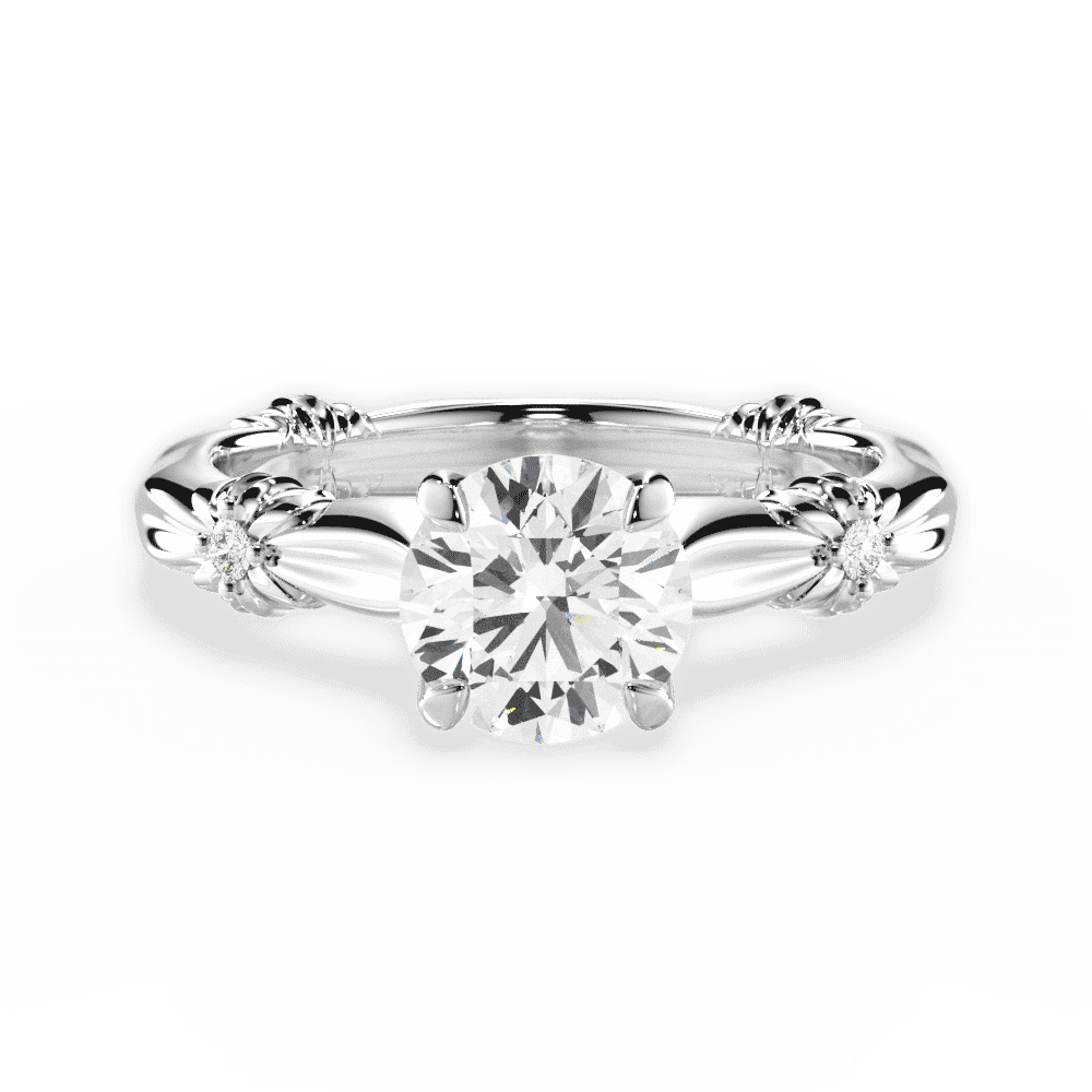 14kt White Gold/18kt White Gold/Platinum/round/top