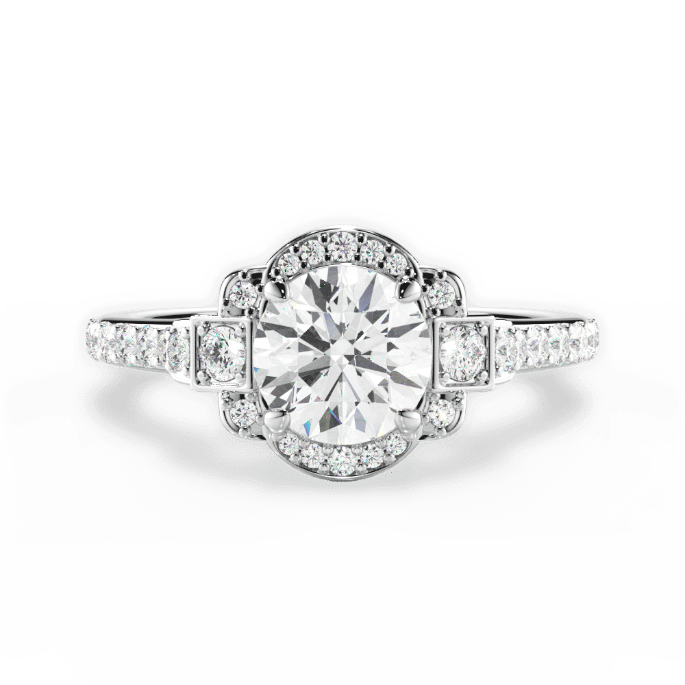 14kt White Gold/18kt White Gold/Platinum/round/top