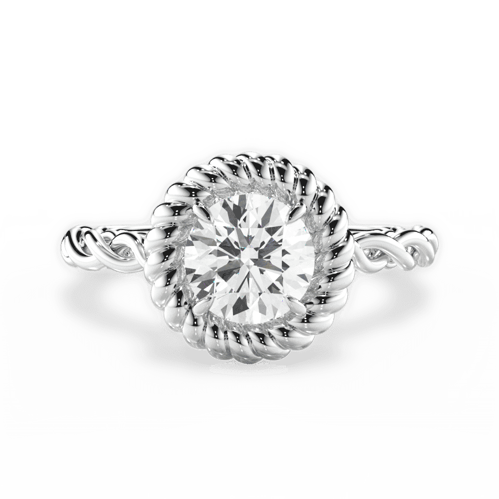 14kt White Gold/18kt White Gold/Platinum/round/top