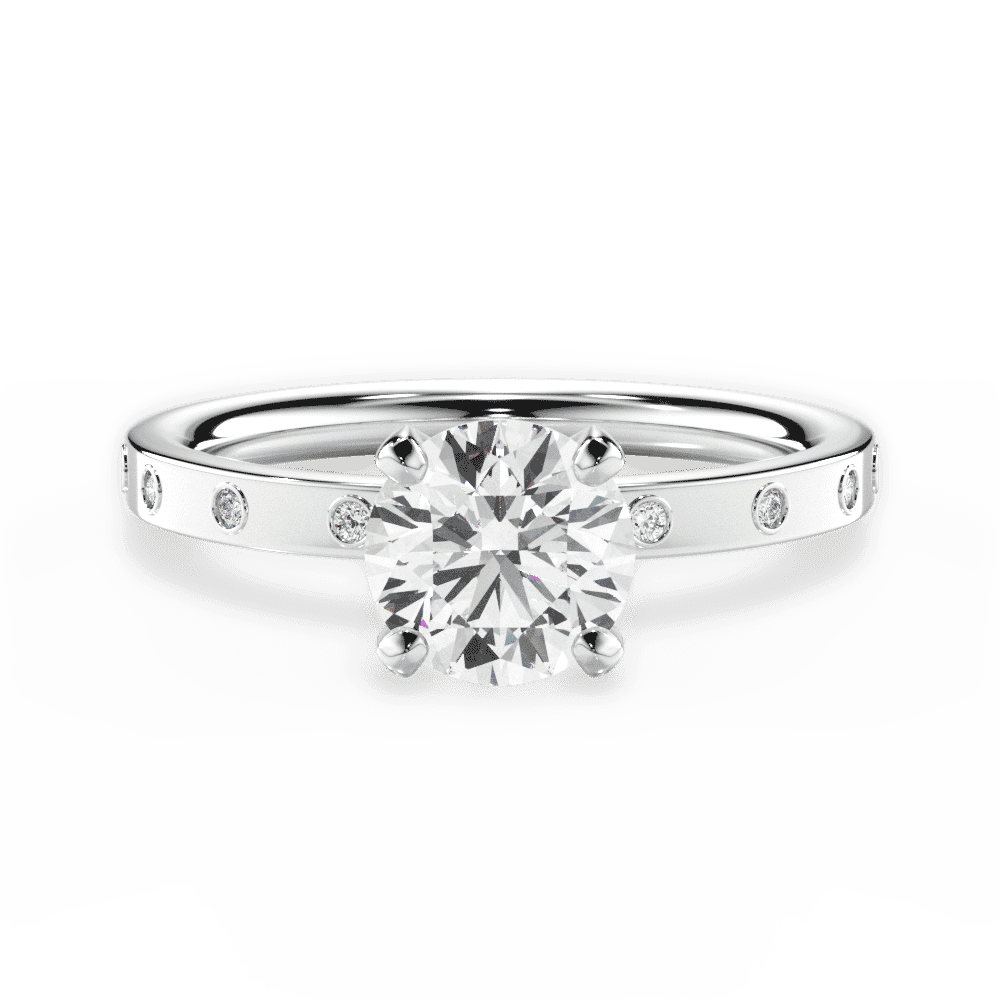 14kt White Gold/18kt White Gold/Platinum/round/top
