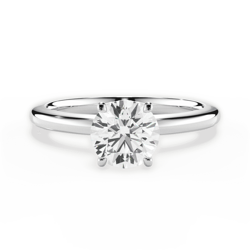14kt White Gold/18kt White Gold/Platinum/round/top