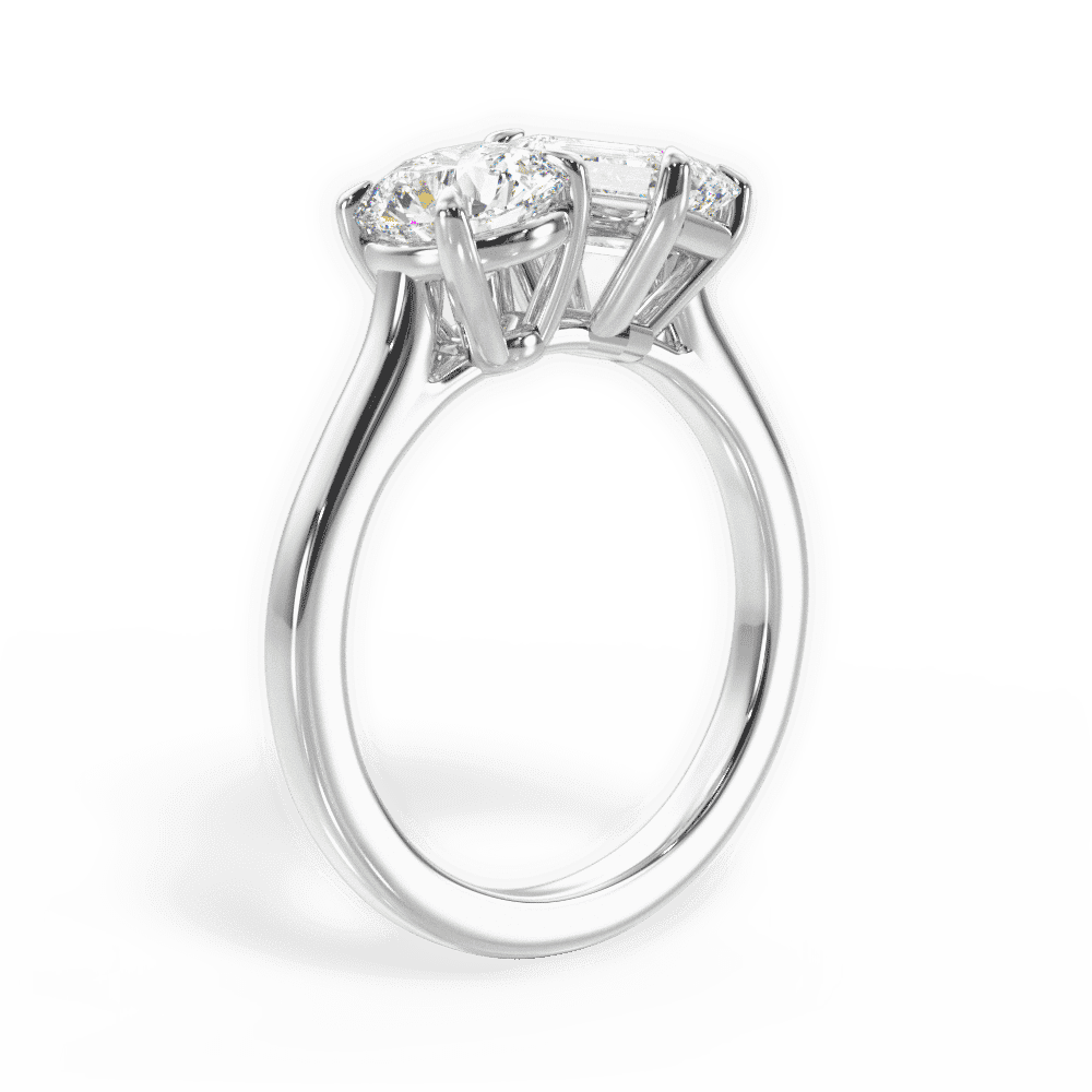 14kt White Gold/18kt White Gold/Platinum/emerald/front