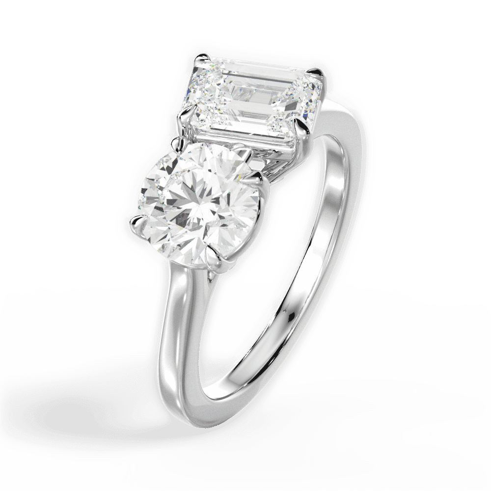 14kt White Gold/18kt White Gold/Platinum/emerald/perspective