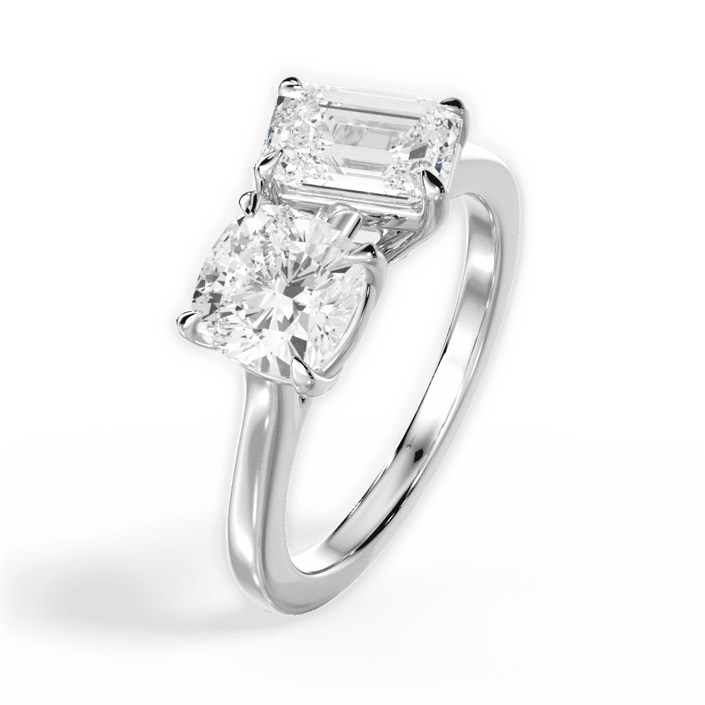 14kt White Gold/18kt White Gold/Platinum/emerald/perspective