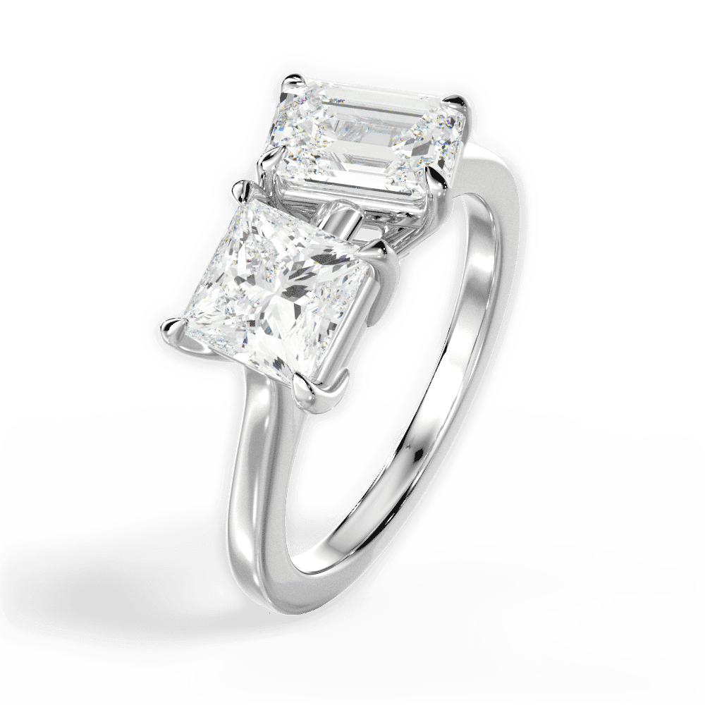 14kt White Gold/18kt White Gold/Platinum/emerald/perspective