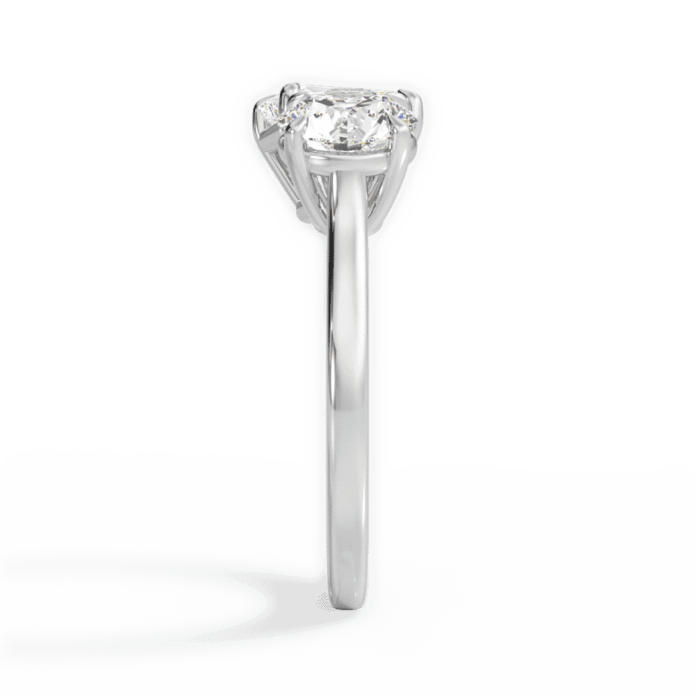 14kt White Gold/18kt White Gold/Platinum/emerald/side