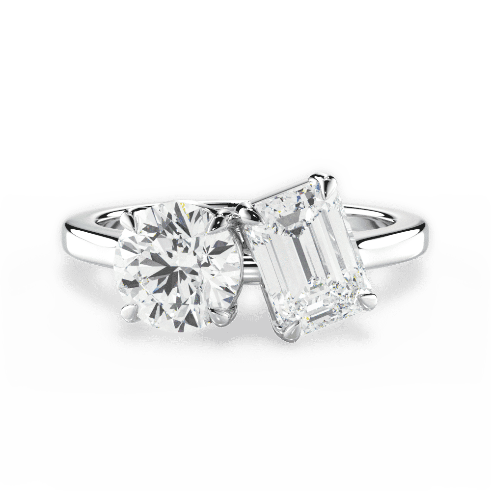 14kt White Gold/18kt White Gold/Platinum/emerald/top