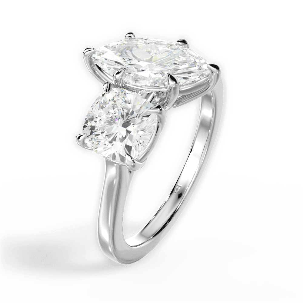 14kt White Gold/18kt White Gold/Platinum/marquise/perspective