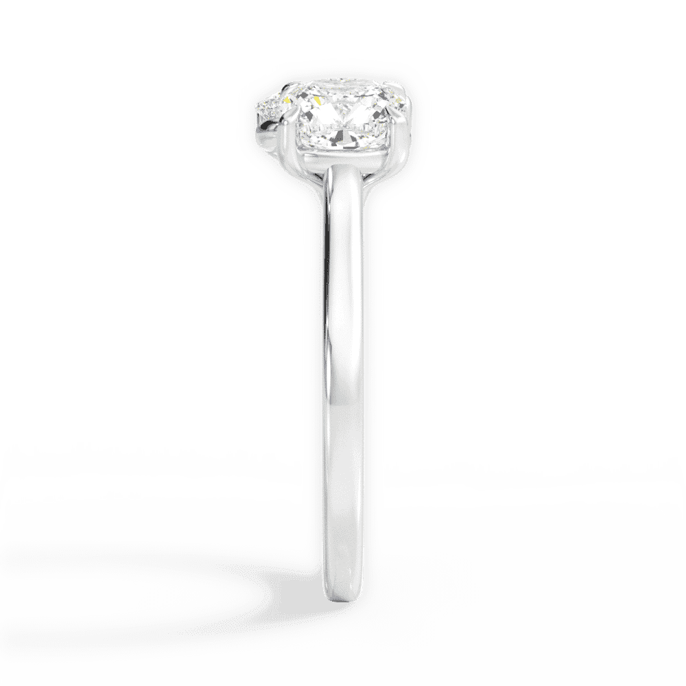 14kt White Gold/18kt White Gold/Platinum/oval/side