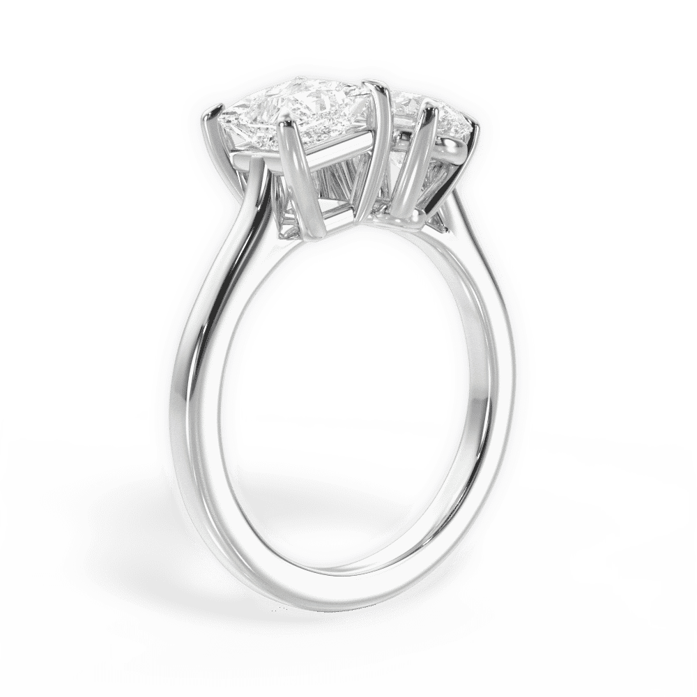 14kt White Gold/18kt White Gold/Platinum/pear/front