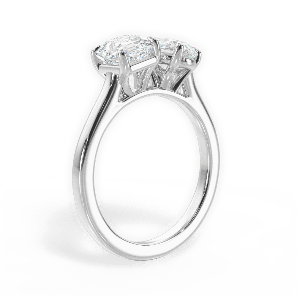 14kt White Gold/18kt White Gold/Platinum/pear/front