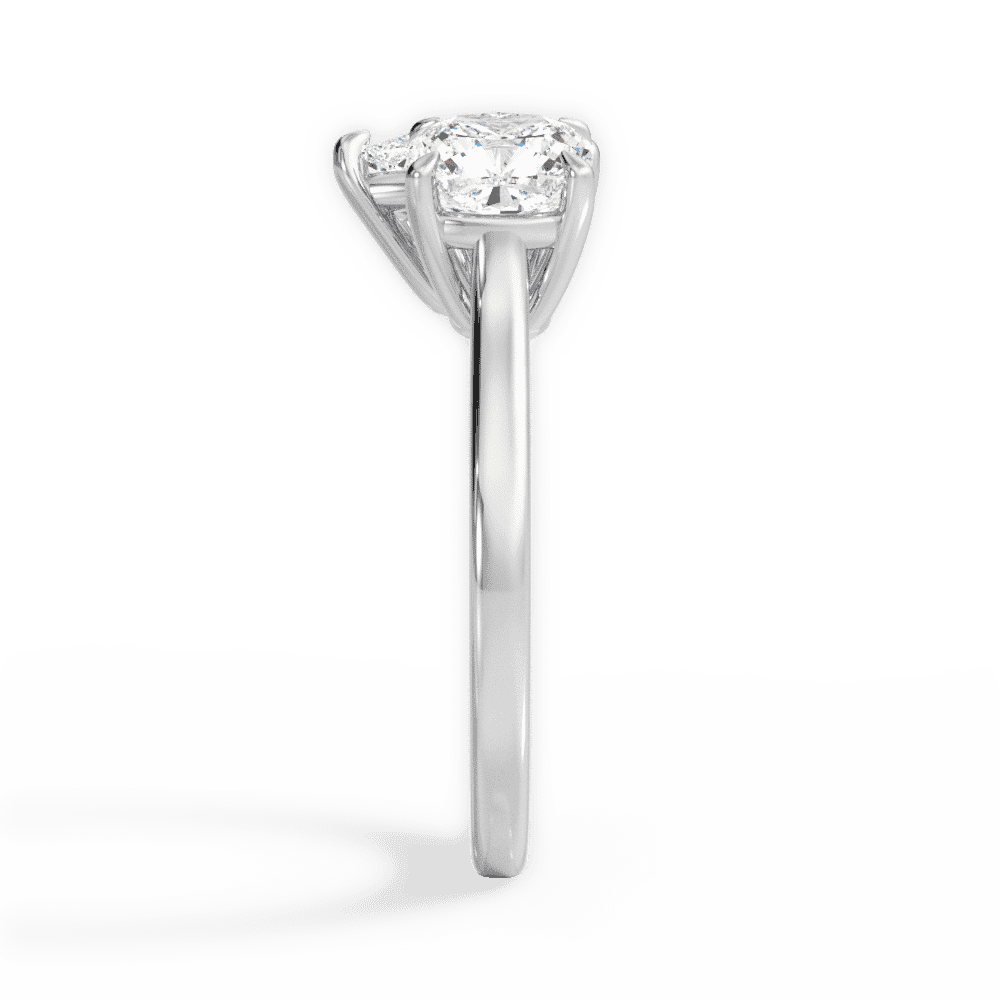 14kt White Gold/18kt White Gold/Platinum/pear/side