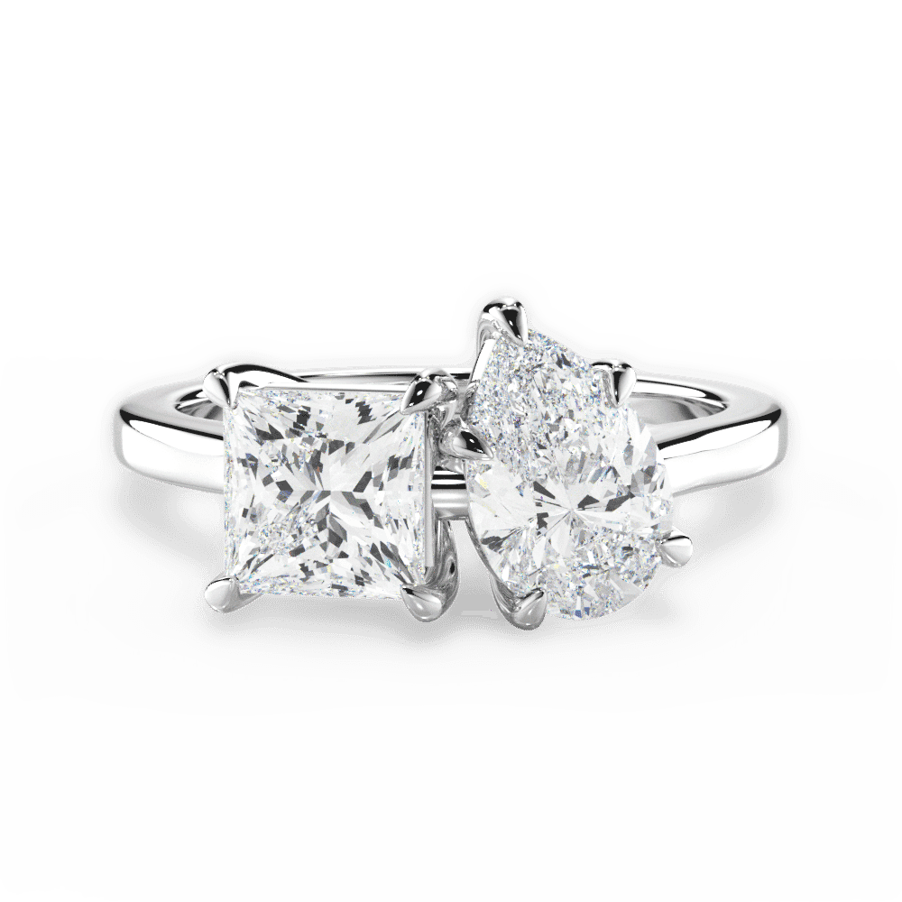 14kt White Gold/18kt White Gold/Platinum/pear/top