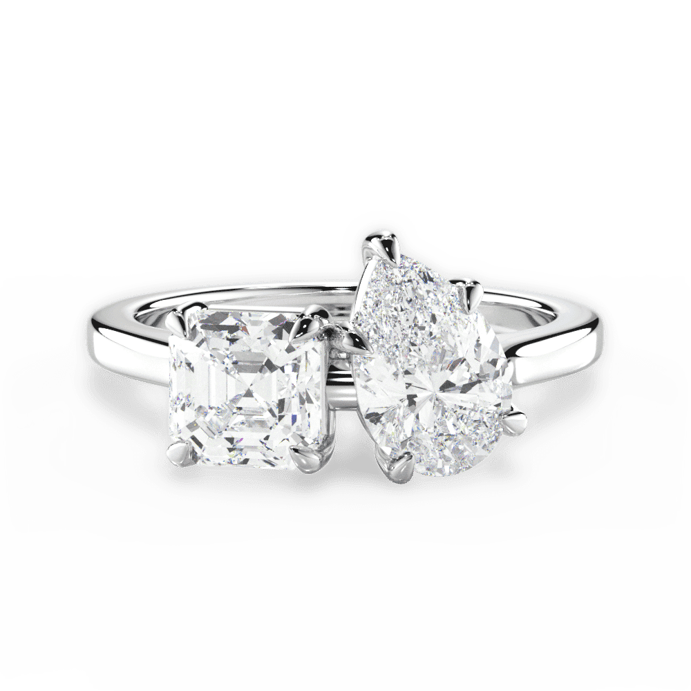 14kt White Gold/18kt White Gold/Platinum/pear/top
