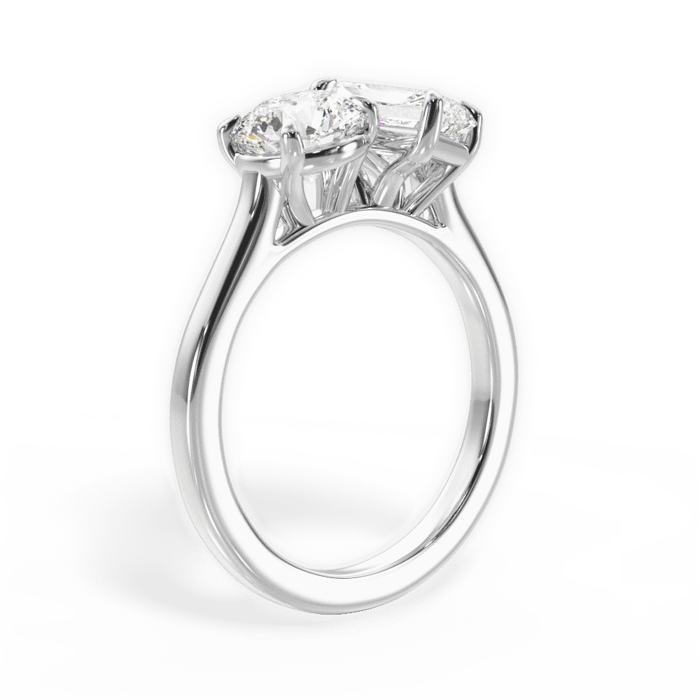 14kt White Gold/18kt White Gold/Platinum/radiant/front