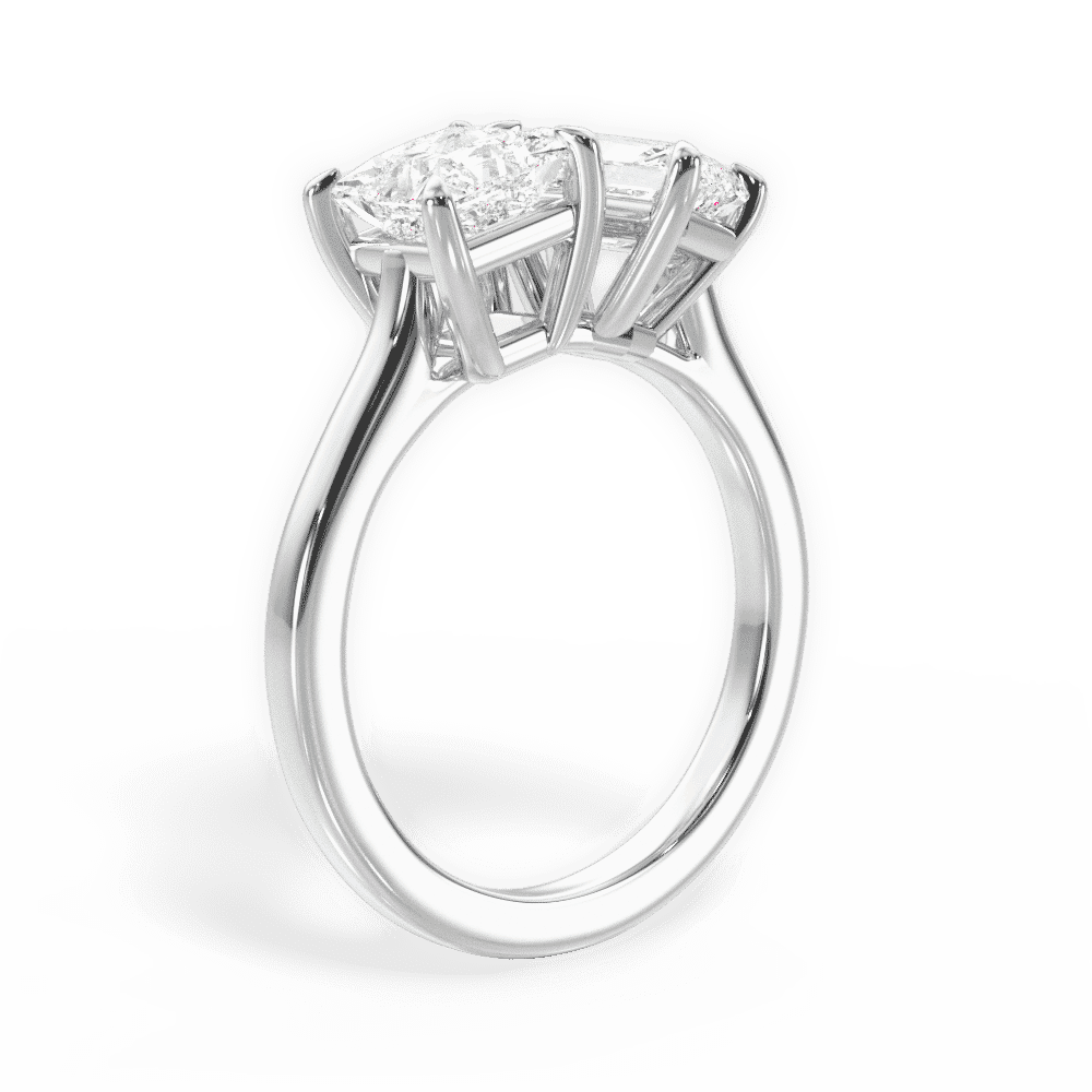 14kt White Gold/18kt White Gold/Platinum/radiant/front