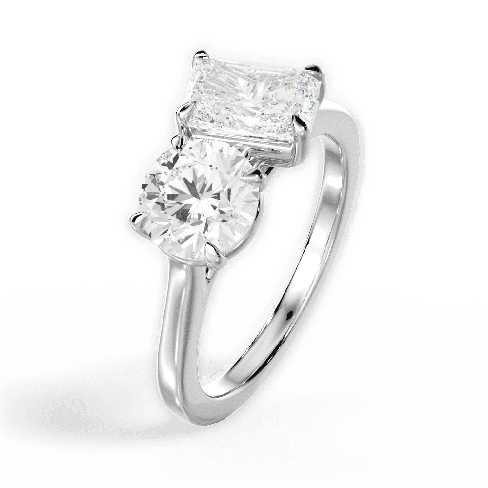 14kt White Gold/18kt White Gold/Platinum/radiant/perspective