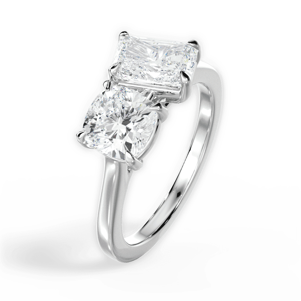 14kt White Gold/18kt White Gold/Platinum/radiant/perspective