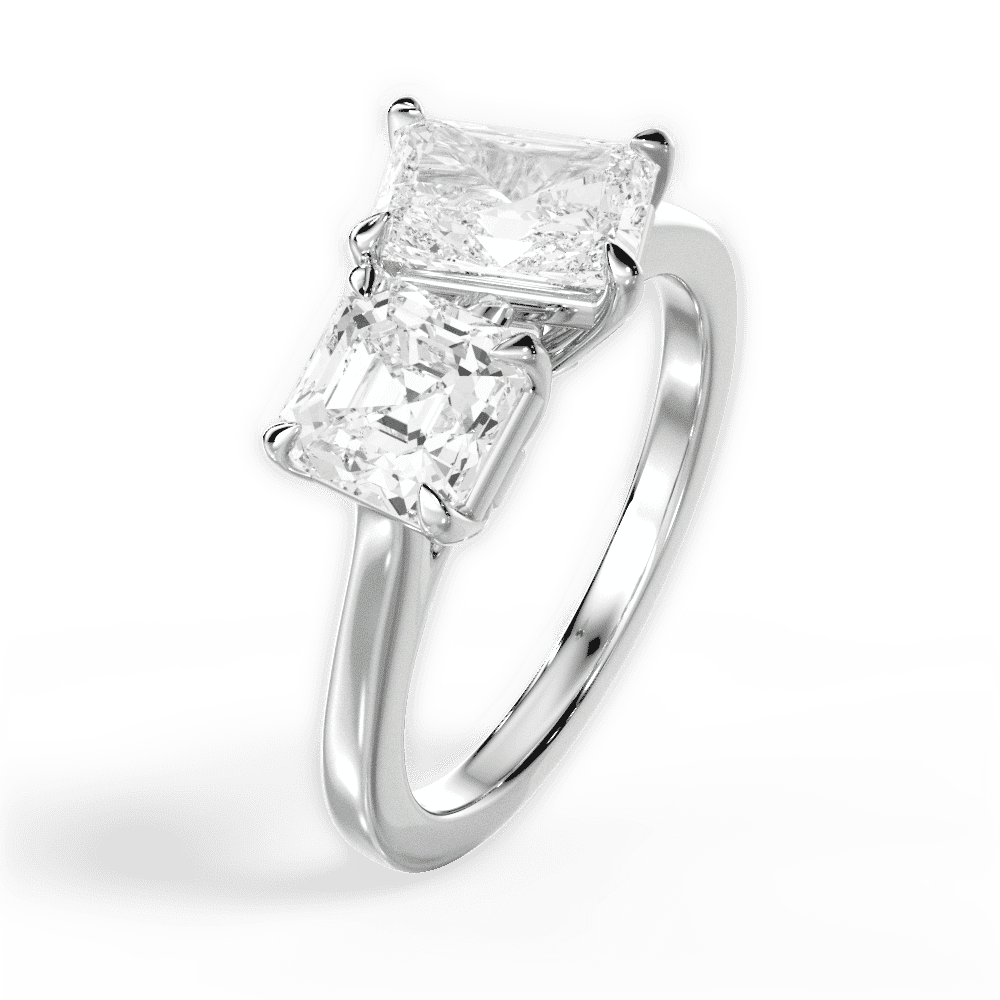 14kt White Gold/18kt White Gold/Platinum/radiant/perspective