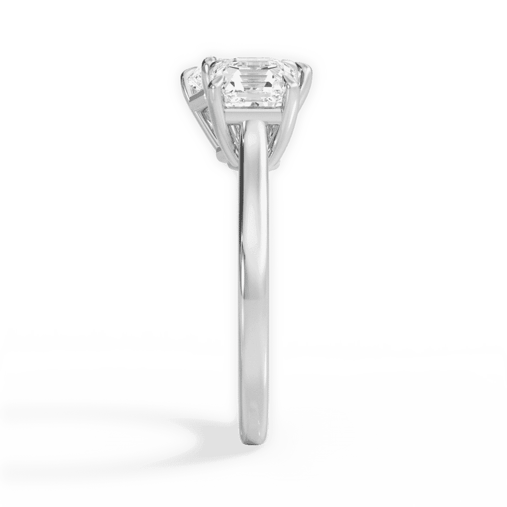 14kt White Gold/18kt White Gold/Platinum/radiant/side
